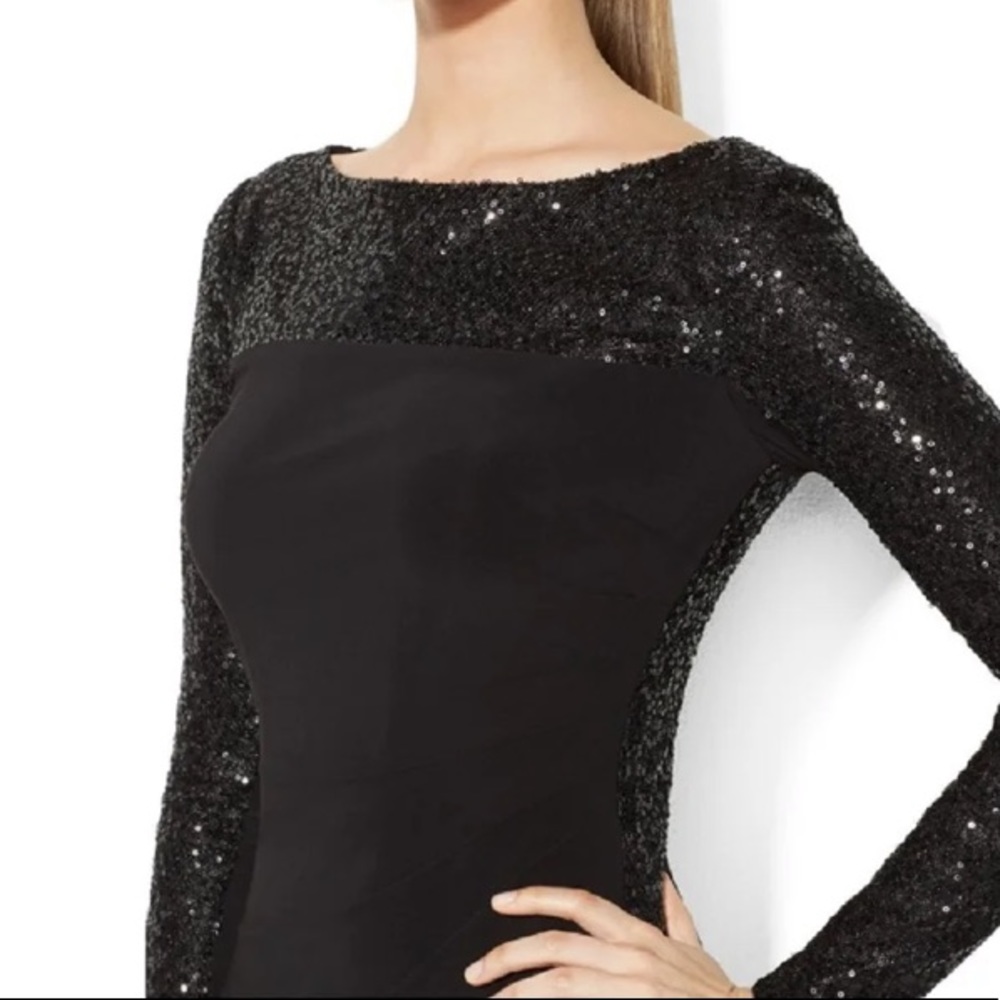 little black dress party dress sequin long sleeve